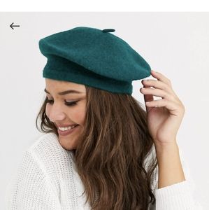 Asos wool beret in green